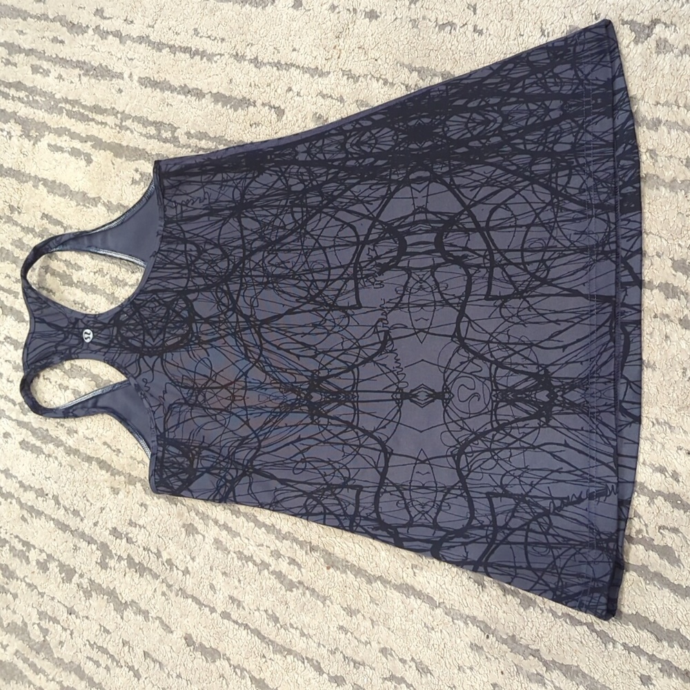 lululemon athletica Black and Charcoal Patterned Racerback Tank - Picture 5 of 7